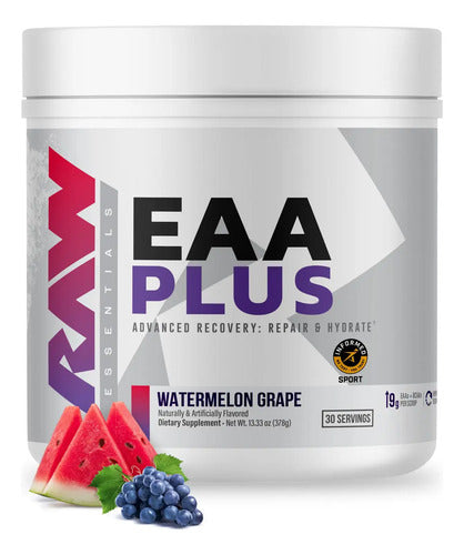 Raw Eaa Plus Polvo Aminoácidos Sabor Sandía-uva 30 Porciones