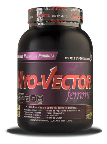 Proteina Myovector Femme 3 Lb Zero Carbs 44 Servicios Sabor Piña Fresa Frutilla/ananá