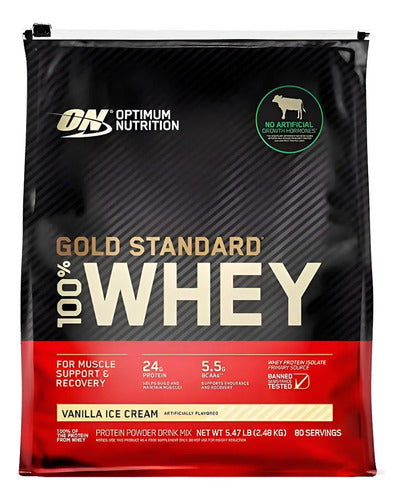 Gold Standard Whey Proteína Suero De Leche 2.48kg Sabor Helado De Vainilla Nieve De Vainilla