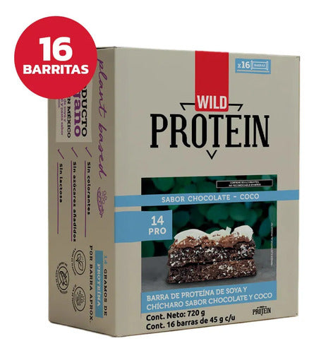 Barritas De Proteína Vegana Wild Foods Sabor Chocolate Coco 16 Unidades