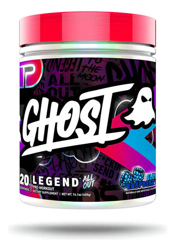 Pre Entreno Ghost Legend All Out 20 Serv Sabor Blue Raspberry Frambuesa Azul
