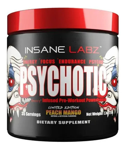Pre Entreno Psychotic Insane Labz 35 Servs Sabor Peach Mango Sabor Peach/mango