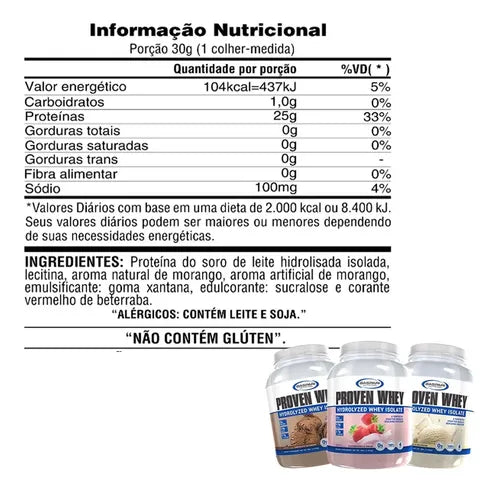 Suero Hidrolizado Probado De 1.810 Kg - Fresa Importada De Gaspari