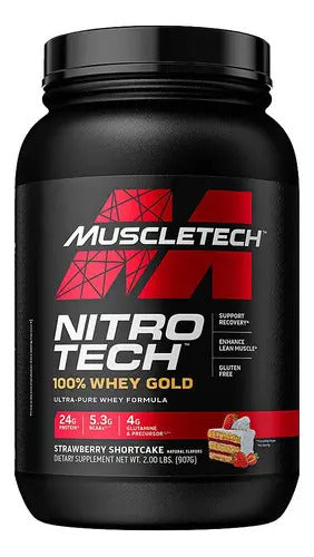 Proteina Nitro Tech Whey Gold Muscletech 2 Lbs Sabor Strawberry Shortcake Torta De Frutilla
