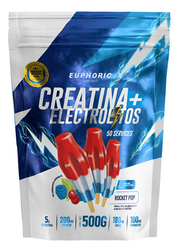 Creatina Monohidratada + Electrolitos Euphoric 500 Gr 50 Ser Rocket Pop