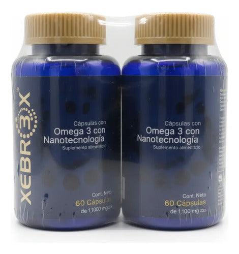 Omega 3 Xebr 3x Cápsulas Aceite De Pescado Sin Sabor Pack 120 Unidades