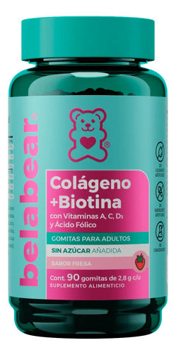 Belabear Colageno + Biotina Solamun Y Vitaminas 90 Gomitas Fresa