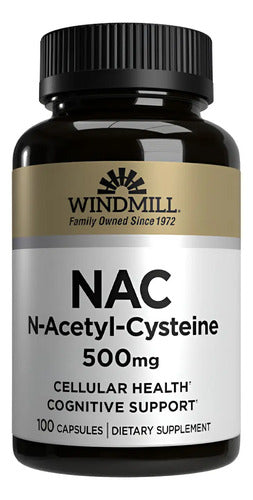N-acetilcisteína (nac) 500 Mg: Cápsulas De Windmill Es Para Bienestar Respiratorio Y Detox Sin Sabor