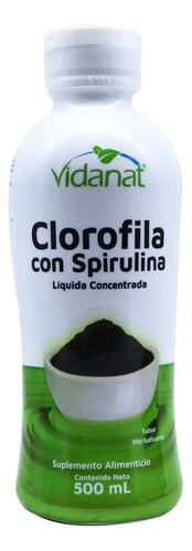 Clorofila Líquida Con Spirulina Hierbabuena 500 Ml Vidanat