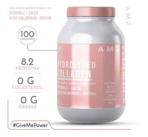 Amz Colágeno Hidrolizado Con Vitamina C 1kg/100servs Sin Sabor