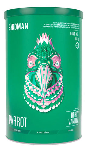 Súper-alimento Verde Parrot Greens & Protein 900g By Birdman Berry Vainilla