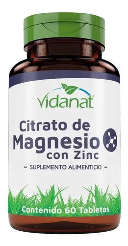 Citrato De Magnesio Con Zinc 60 Tabletas Vidanat Sin Sabor
