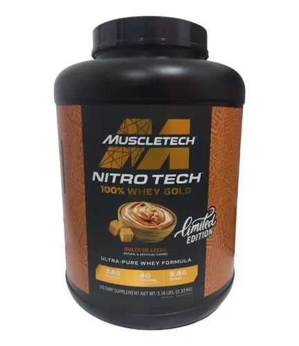 Proteina Nitro Tech Whey Gold 5.5lb Chocolate Sabor Dulce De Leche