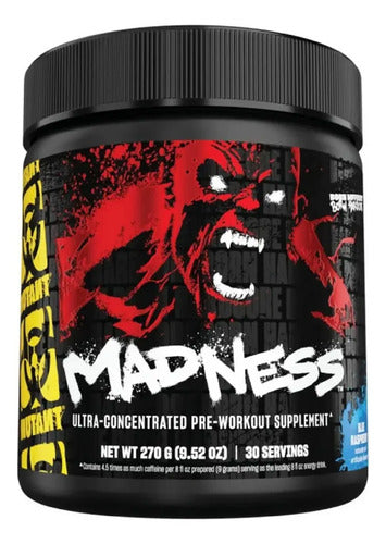 Suplemento En Polvo Mutant Madness Sabor Blue Raspberry De 225g Frambuesa Azul