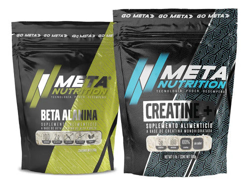 Creatina Meta Nutrition Monohidratada + Beta Alanina Pak Sabor Sin Sabor
