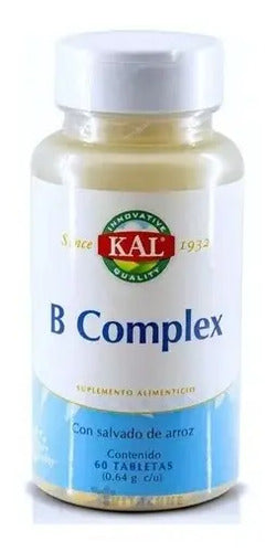 Kal Vitamina B Complex Complejo B12 B6 B1 B2 B3 60tab Sfn Sabor Sin Sabor