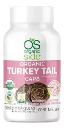 Cápsulas De Cola De Pavo Orgánico Organic Side Para Soporte Nutricional Sin Sabor