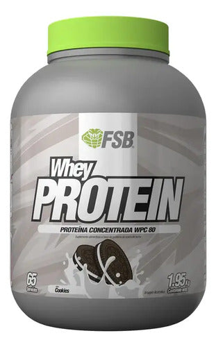 Proteina Whey Protein Fsb 1.95kg 65 Servicios Wpc 80 Sabor Cookies Galletas