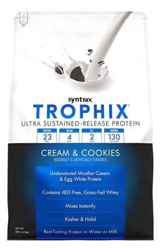 Proteína Trophix Syntrax En Polvo 2.27 Kg Sabor Cookies Con Caseína Y Whey