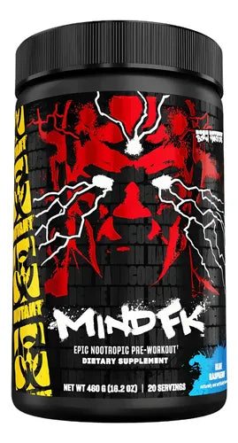 Pre Entreno Mind Fk Mutant 460 Gr 20 Serv Sabor Mora Azul
