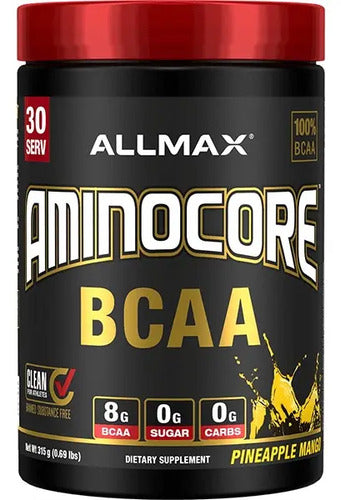 Aminoácidos Bcaa Aminocore Allmax 30 Servicios Sabor Pineapple Mango