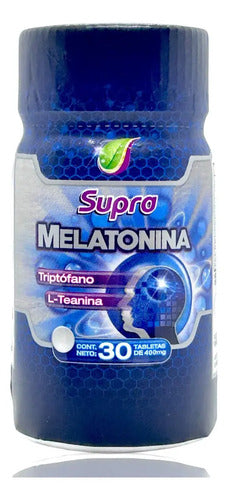 Melatonina Triptófano 30 Tabletas De 400 Mg Supra Na