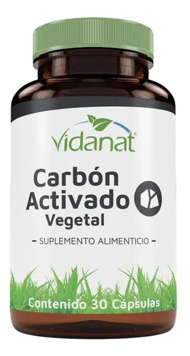 Carbón Activado Vegetal Vidanat 30 Cápsulas Mejora Digestión