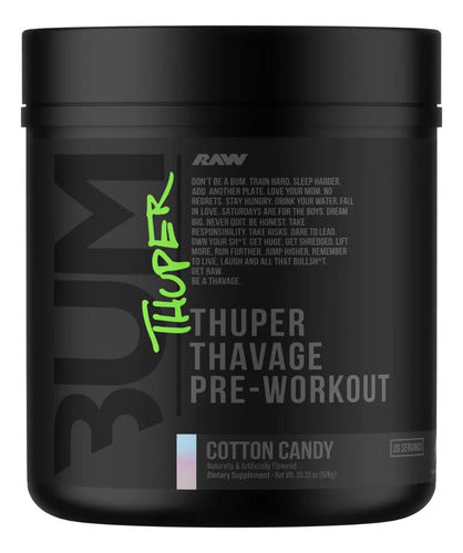 Raw Cbum Thuper Thavage 20 Servicios 576 Gr Sabor Cotton Candy Algodón De Azúcar