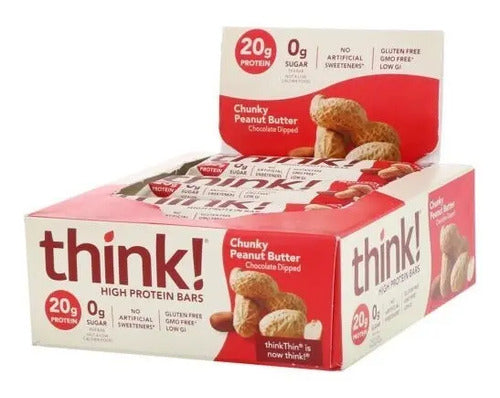Barras Proteicas Think 600g 10 Pzs Sabor Crema Cacahuate Con Trozos Crema De Cacahuate Con Trozos
