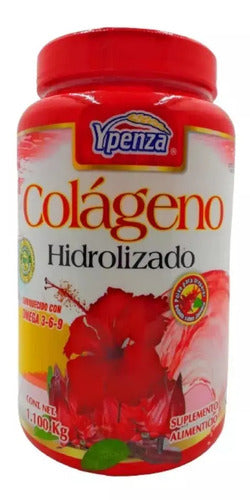 Colágeno Hidrolizado Con Sabor Jamaica De Ypenza, 1.1 Kg En Polvo
