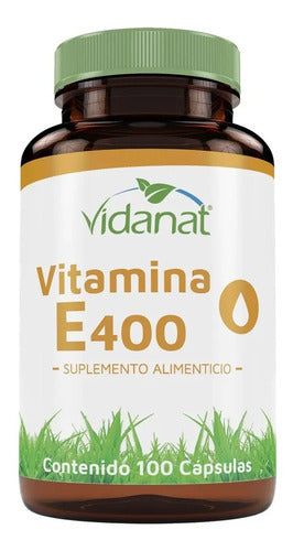 Vitamina E 400 100 Cápsulas Vidanat Sabor Sin Sabor