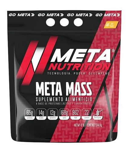 Proteina Meta Nutrition Meta Mass 12 Libras Ganador De Masa Sabor Fresa Frutillas Y Crema