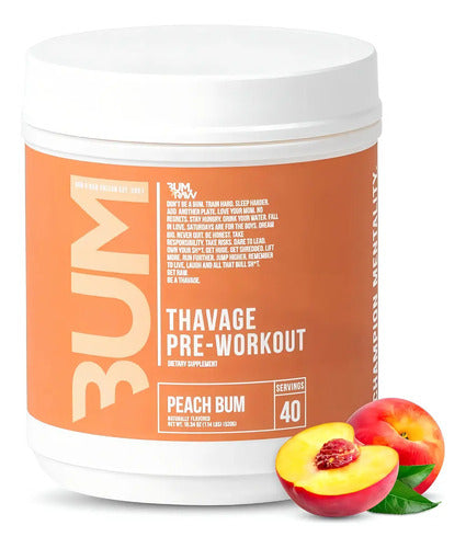 Suplemento En Polvo Raw Nutrition Pre Entrenamiento De Cbum Thavage Sabor Peach Bum X 1g