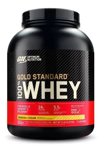 Suplemento Optimum Nutrition Proteína Gold Standard 100% Whey En Polvo Sabor Banana Cream De 2.27kg
