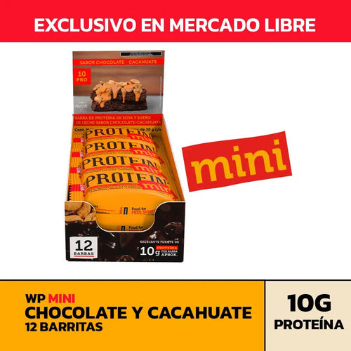 Barritas De Proteína Mini Wild Foods Sabor Chocolate Cacahuate Pack X12 Uds.