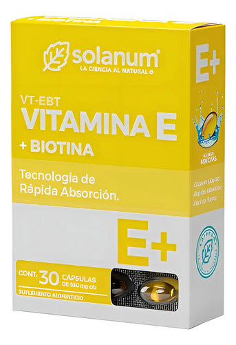 Vitamina E + Biotina Con 30 Cápsulas - Solanum Sabor Sin Sabor