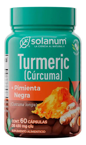 Solanum Turmeric Cúrcuma Mas Pimienta Negra 60 Cáps Sfn Sabor N/a