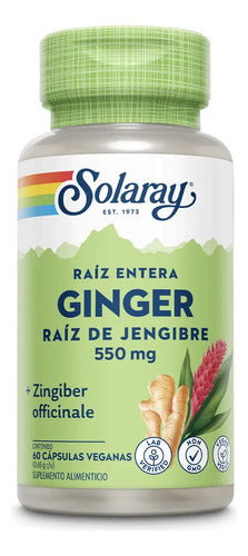 Raíz De Jengibre 60 Cápsulas Veganas Solaray Ginger Sin Sabor