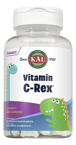 Vitamina C Rex 100 Tabletas Masticables Kal Naranja