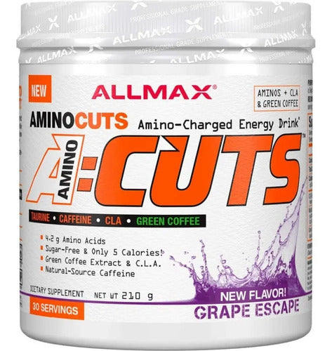 Aminoácidos Bcaa Allmax Amino Cuts Polvo 210g Mora Azul