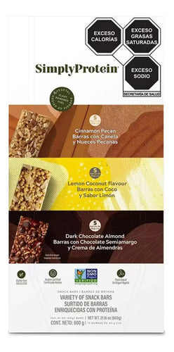Barras De Proteína 3 Sabores Simply Protein 600g