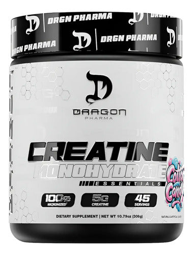 Dragon Pharma Creatina Creatine Flavored Con Sabor 45 Serv Sabor Cotton Candy Algodón De Azúcar