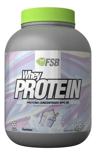 Proteina Whey Protein Fsb 1.95kg 65 Servicios Wpc 80 Sabor Pastel Dream