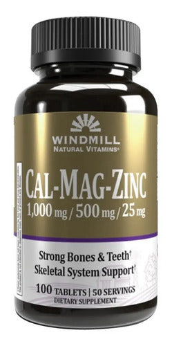 Cal-mag-zinc Windmill 100tabs Calcio Magnesio Zinc Sabor Sin Sabor