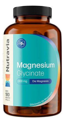 Magnesio Glicinato Nutravia En Cápsulas 400 Mg X 180 Unidades Sin Sabor