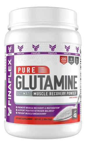 Glutamina Finaflex Pure Glutamine 1 Kg 200 Porciones Sabor Sin Sabor