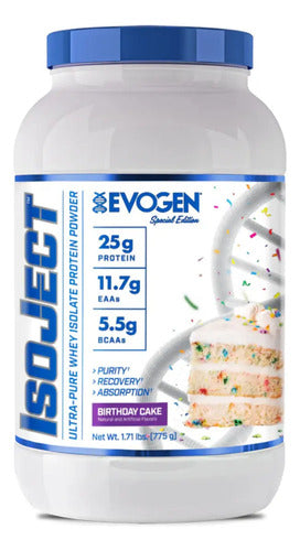 Proteína Whey Evogen Isoject 25g Birthday Cake 775g