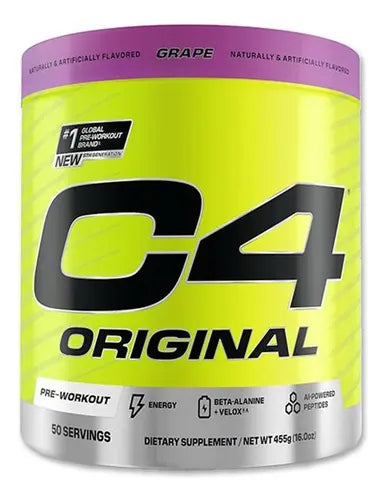 Polvo C4 Sport Grape Para Antes Del Entrenamiento, 50 Porciones, 455 G Uva