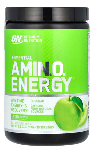 Suplemento En Polvo Optimum Nutrition Aminoácidos De Essential Amin.o. Energy Sabor Manzana Verde X 270g