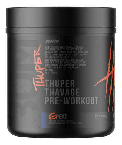 Pre Entreno Cbum Thuper Thavage Pwo Raw Nutrition 20 Serv Sabor 6 Peat